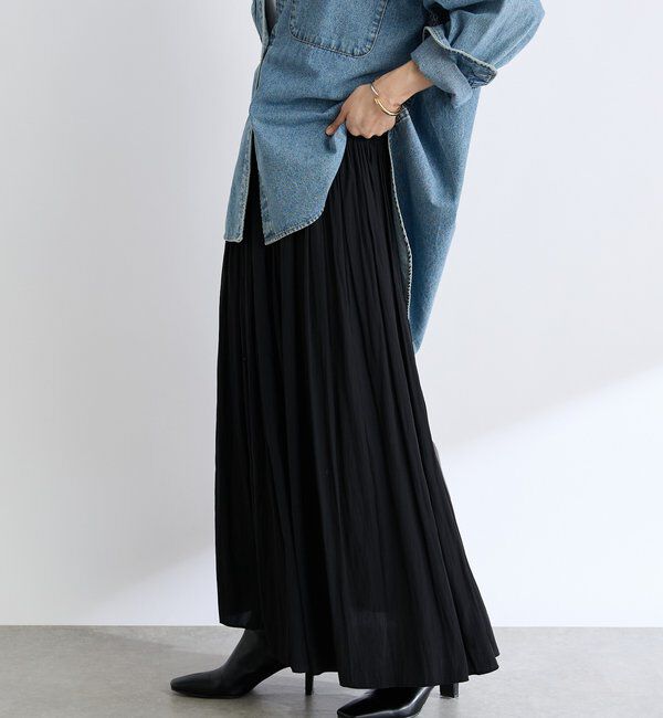  「【上品なシルエット】割繊ギャザースカート」|スカート|