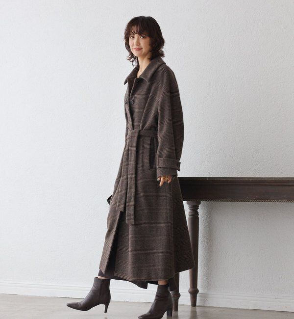  「【インフルエンサーSHIHO企画】チェックステンカラーコート」|その他|