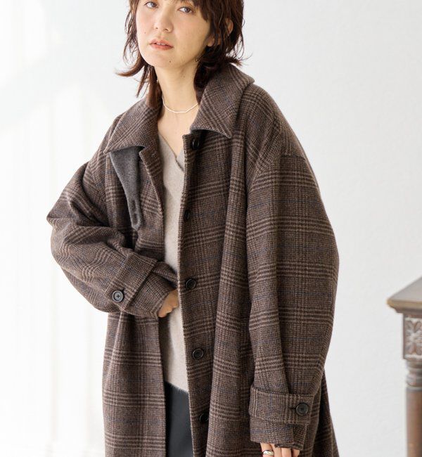  「【インフルエンサーSHIHO企画】チェックステンカラーコート」|その他|