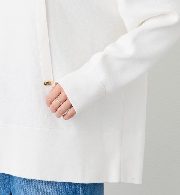  「【ロングシーズン活躍】スエットライクフーディニット」|ニット・セーター|