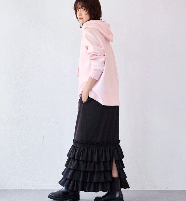  「【ロングシーズン活躍】スエットライクフーディニット」|ニット・セーター|