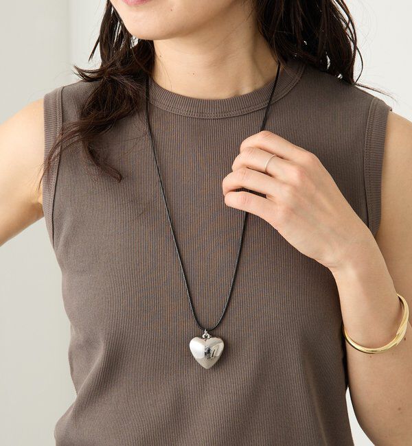  「【首元のアクセントに】HEARTスライドコードネックレス」|ネックレス|シルバー