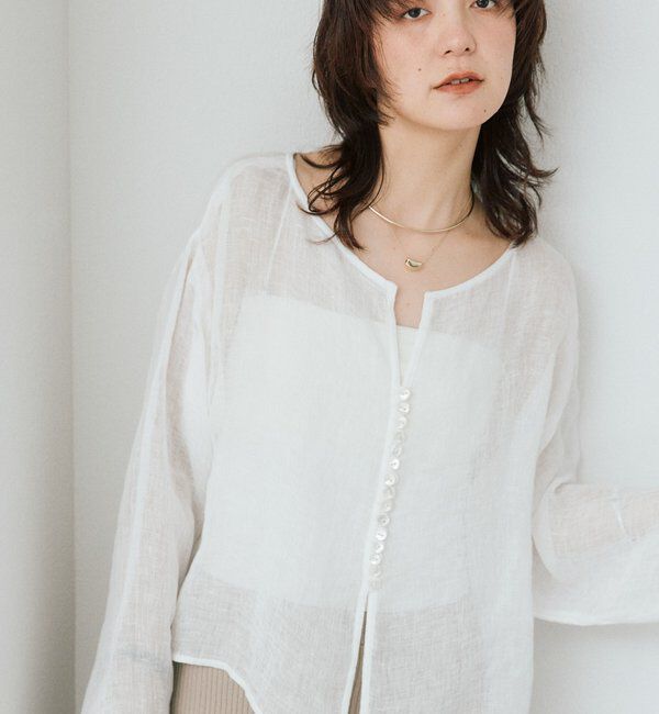  「【a Nice （ア ・ニース）】2WAYリネンブラウス」|シャツ・ブラウス|