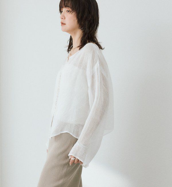  「【a Nice （ア ・ニース）】2WAYリネンブラウス」|シャツ・ブラウス|