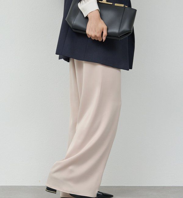  「ワイドドロストサテンパンツ」|チノ|