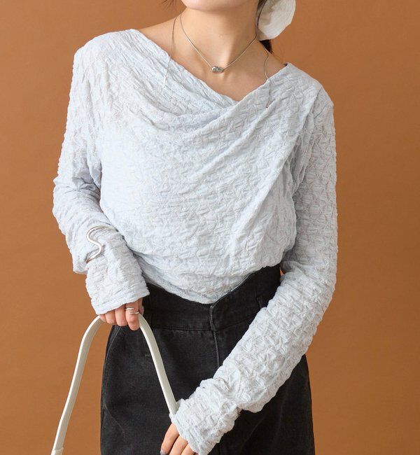  「レースオフショルロングTシャツ」|Tシャツ・カットソー|