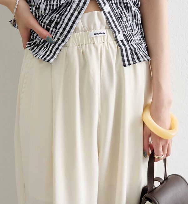  「【オールシーズン対応/WEB限定アイボリー】フリルイージーパンツ」|チノ|