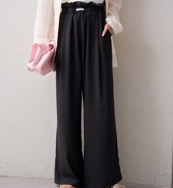  「【オールシーズン対応/WEB限定アイボリー】フリルイージーパンツ」|チノ|