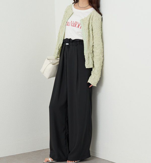  「【オールシーズン対応/WEB限定アイボリー】フリルイージーパンツ」|チノ|