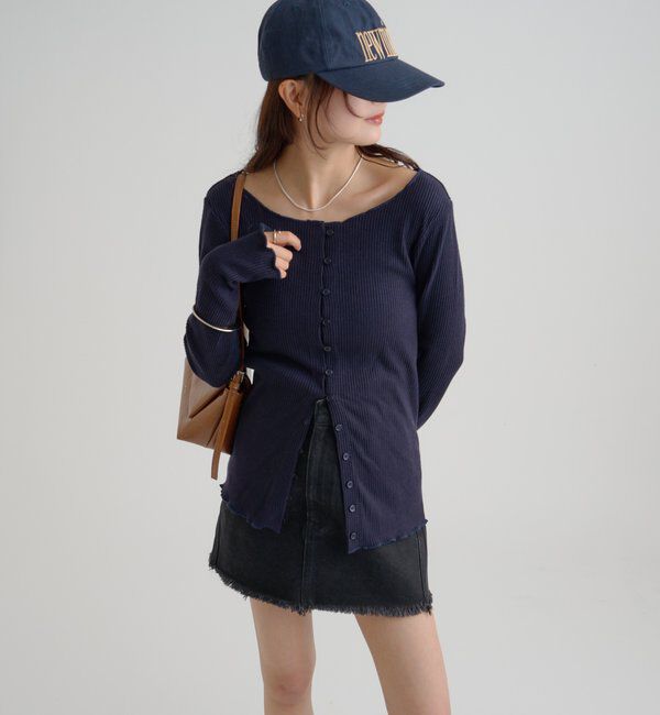  「起毛リブボタンカーディガン」|Tシャツ・カットソー|