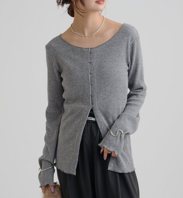  「起毛リブボタンカーディガン」|Tシャツ・カットソー|