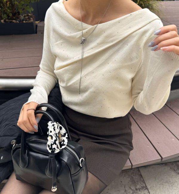  「オフショルリブニット」|ニット・セーター|