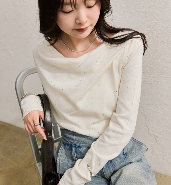  「オフショルリブニット」|ニット・セーター|