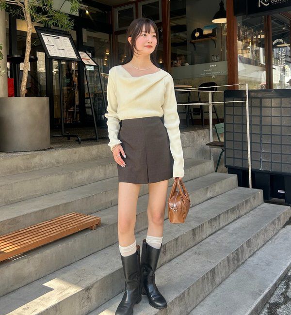  「オフショルリブニット」|ニット・セーター|