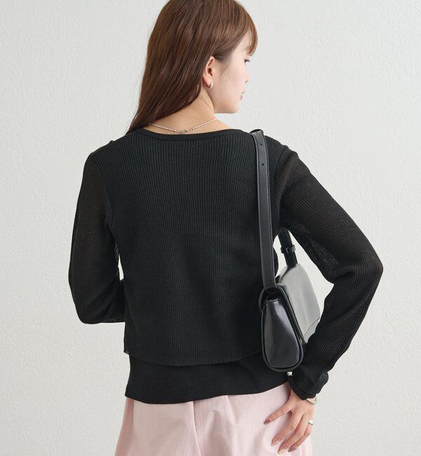  「ショルダースリットレイヤードニット」|ニット・セーター|