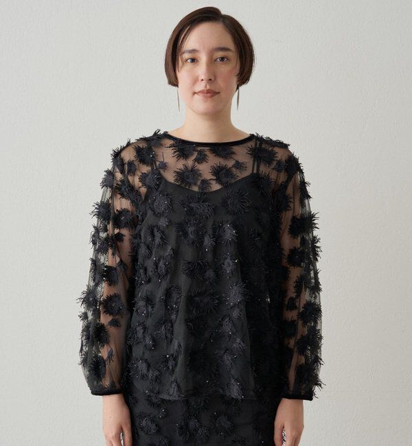  「【Atelier N5/アトリエヌメロサンク】ジャガードシアーブラウス」|シャツ・ブラウス|