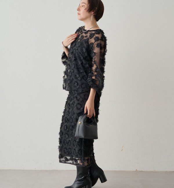  「【Atelier N5/アトリエヌメロサンク】ジャガードシアーブラウス」|シャツ・ブラウス|