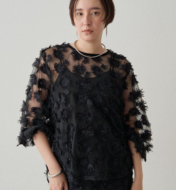  「【Atelier N5/アトリエヌメロサンク】ジャガードシアーブラウス」|シャツ・ブラウス|