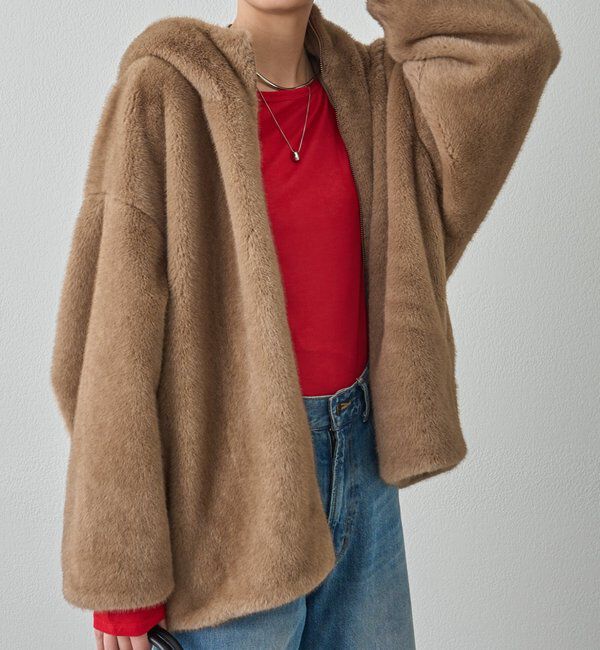  「フードフェイクファーブルゾン」|ベスト・ジレ|