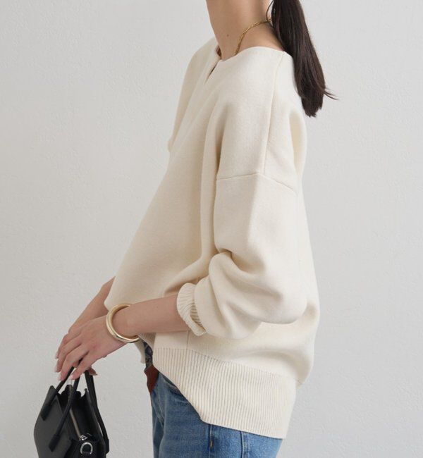  「【@_shirabe.s_コラボ】スウェットライクスキッパーニット」|ニット・セーター|