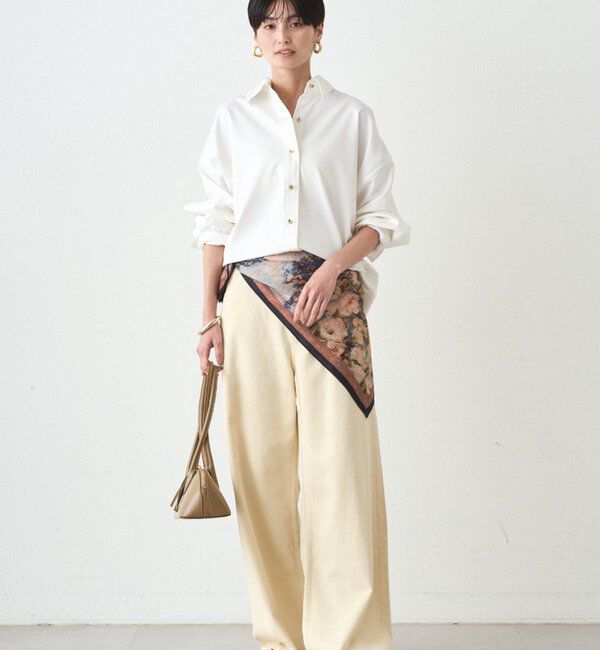  「ワイドカラーデニムパンツ」|デニム|