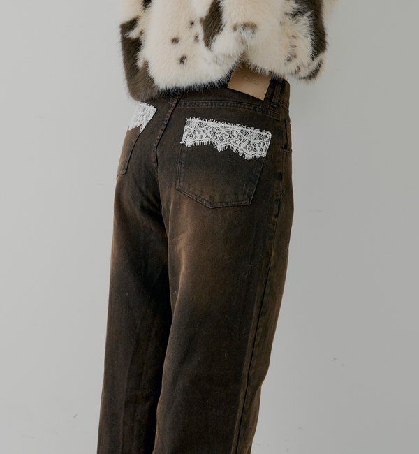  「ポケットレースワイドデニム」|デニム|