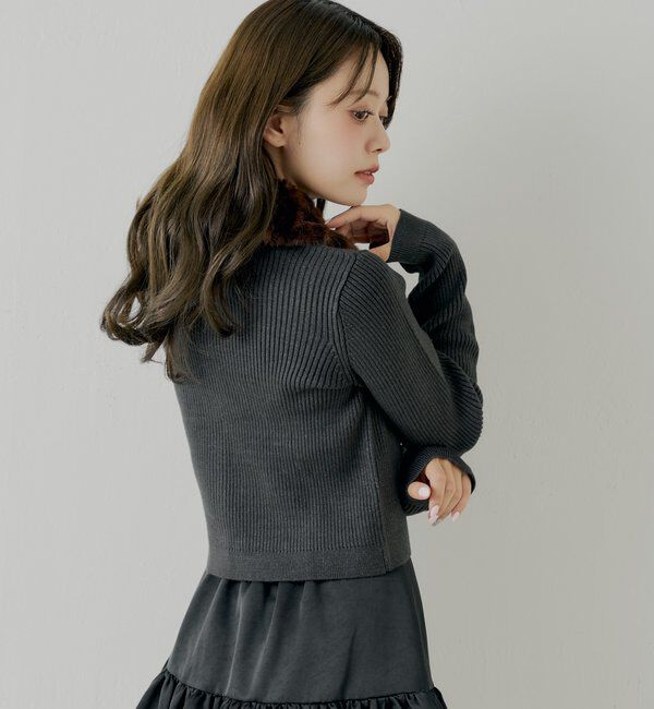  「【SALON by Chico】ファー襟取り外しコンパクトトップス」|ニット・セーター|