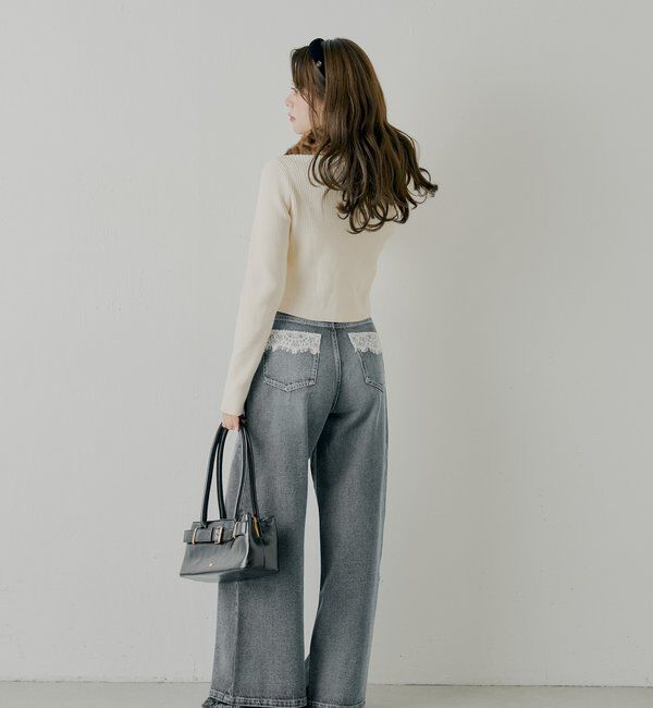  「【SALON by Chico】ファー襟取り外しコンパクトトップス」|ニット・セーター|