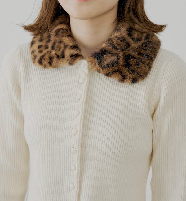  「【SALON by Chico】ファー襟取り外しコンパクトトップス」|ニット・セーター|