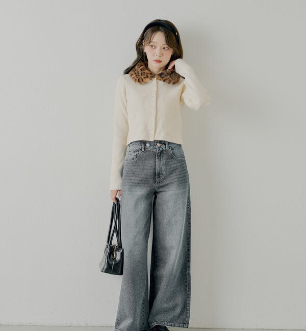  「【SALON by Chico】ファー襟取り外しコンパクトトップス」|ニット・セーター|