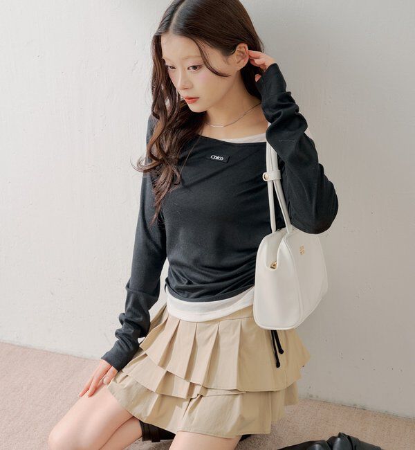  「ワンショルレイヤードTシャツ」|Tシャツ・カットソー|
