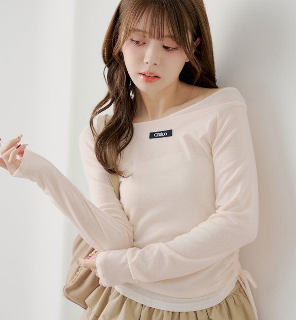  「ワンショルレイヤードTシャツ」|Tシャツ・カットソー|ピンク