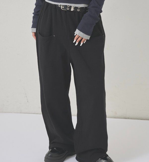  「【低身長・高身長対応】スラッシュポケットスウェットイージーパンツ」|チノ|