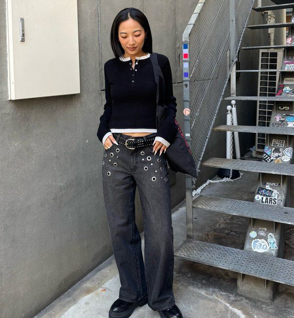  「アイレットローライズデニム」|デニム|