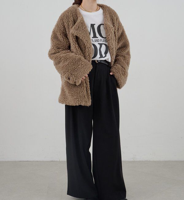  「ノーカラーボアコート」|その他|