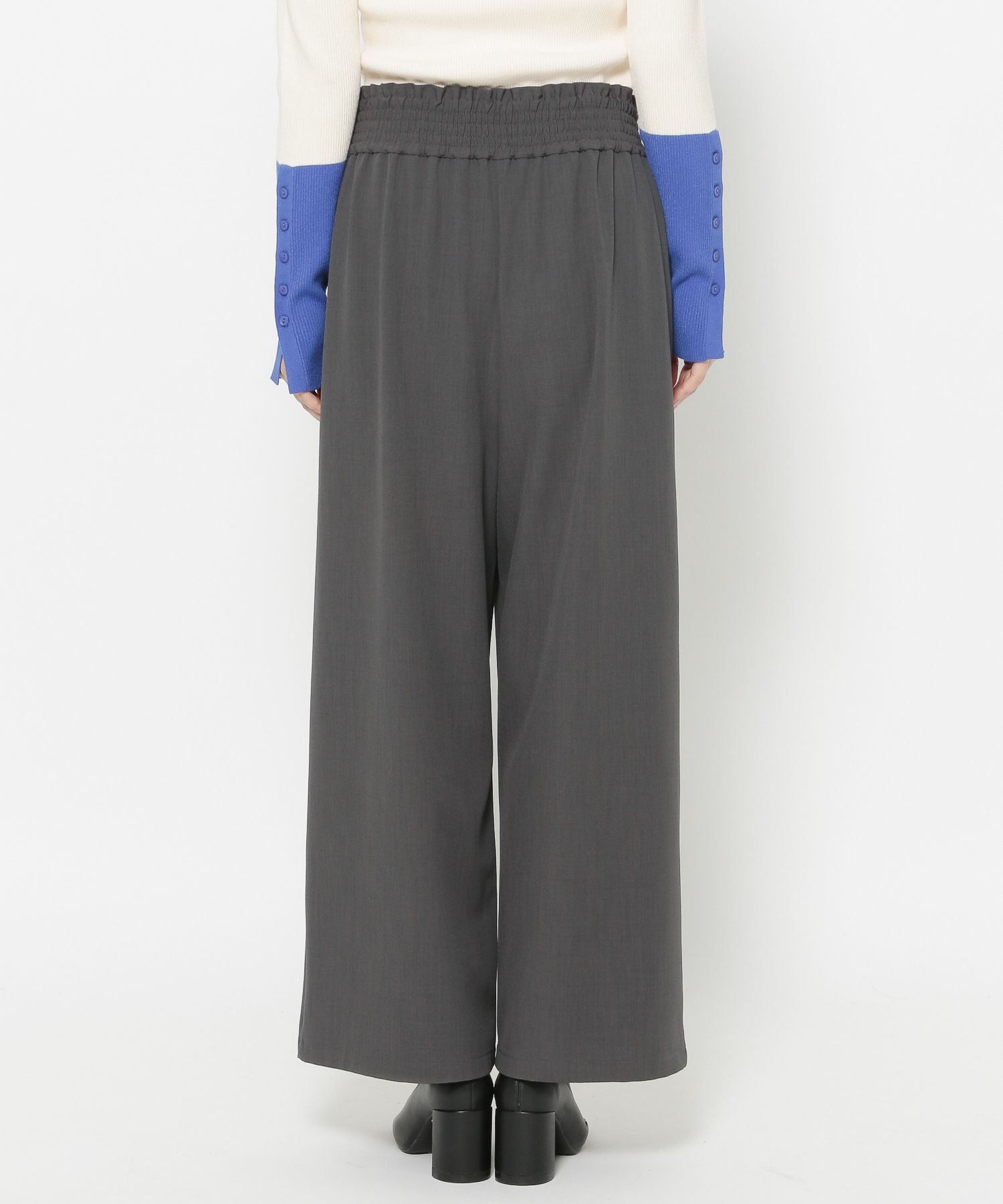 LOWRYS FARM「ギャザーワイドイージーパンツ」|チノ|