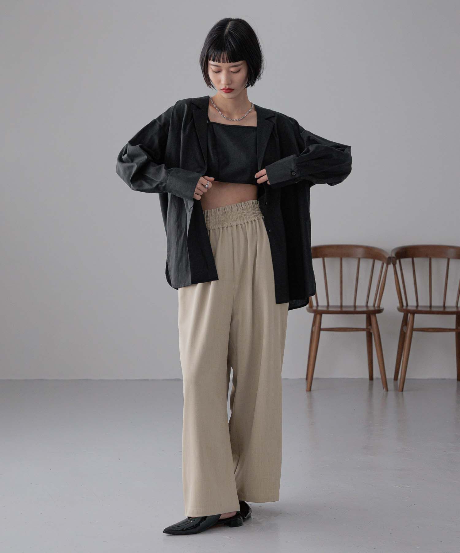 LOWRYS FARM「ギャザーワイドイージーパンツ」|チノ|