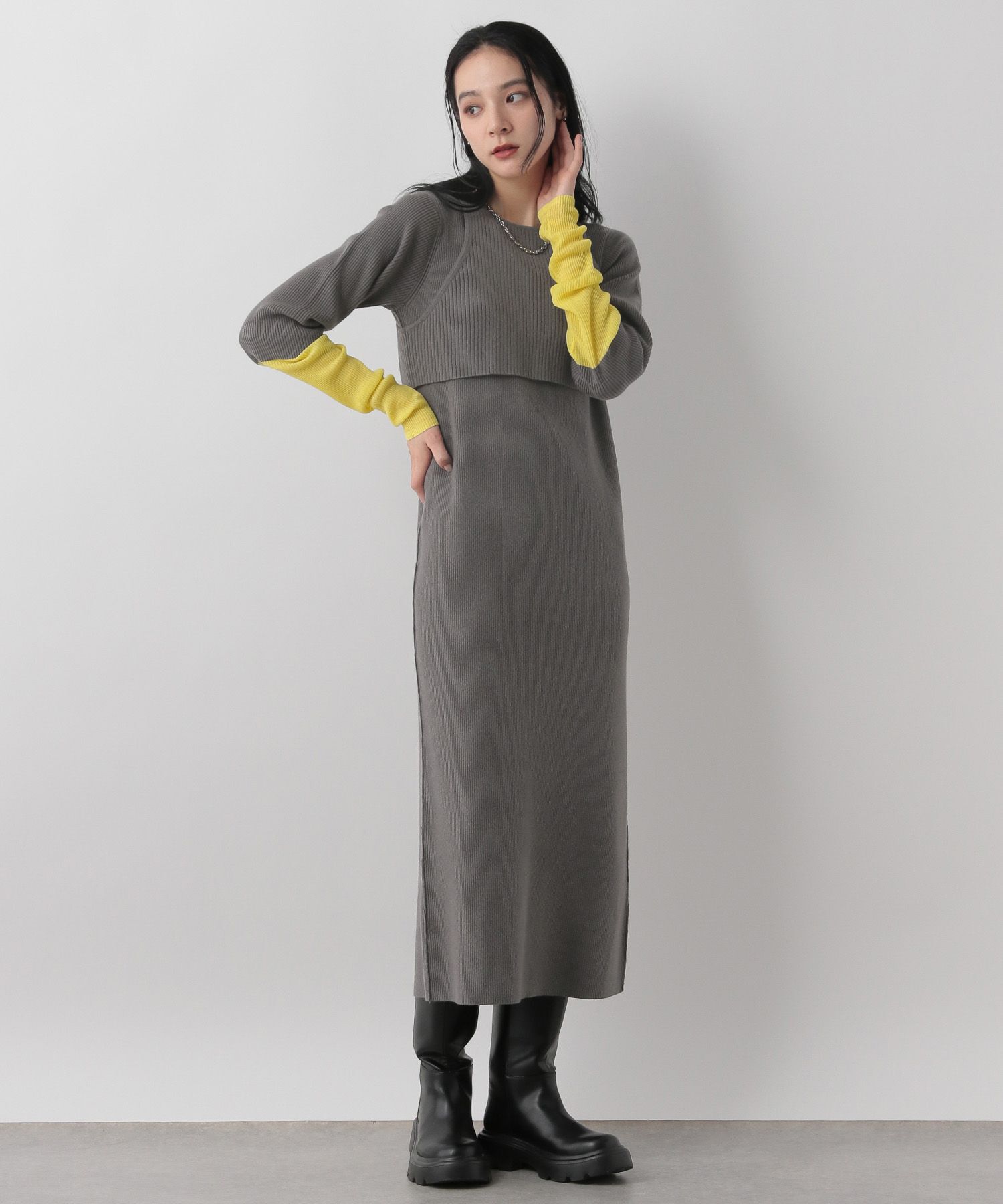 LOWRYS FARM「タンクトップ&ソデシアーワンピース」|ワンピース|