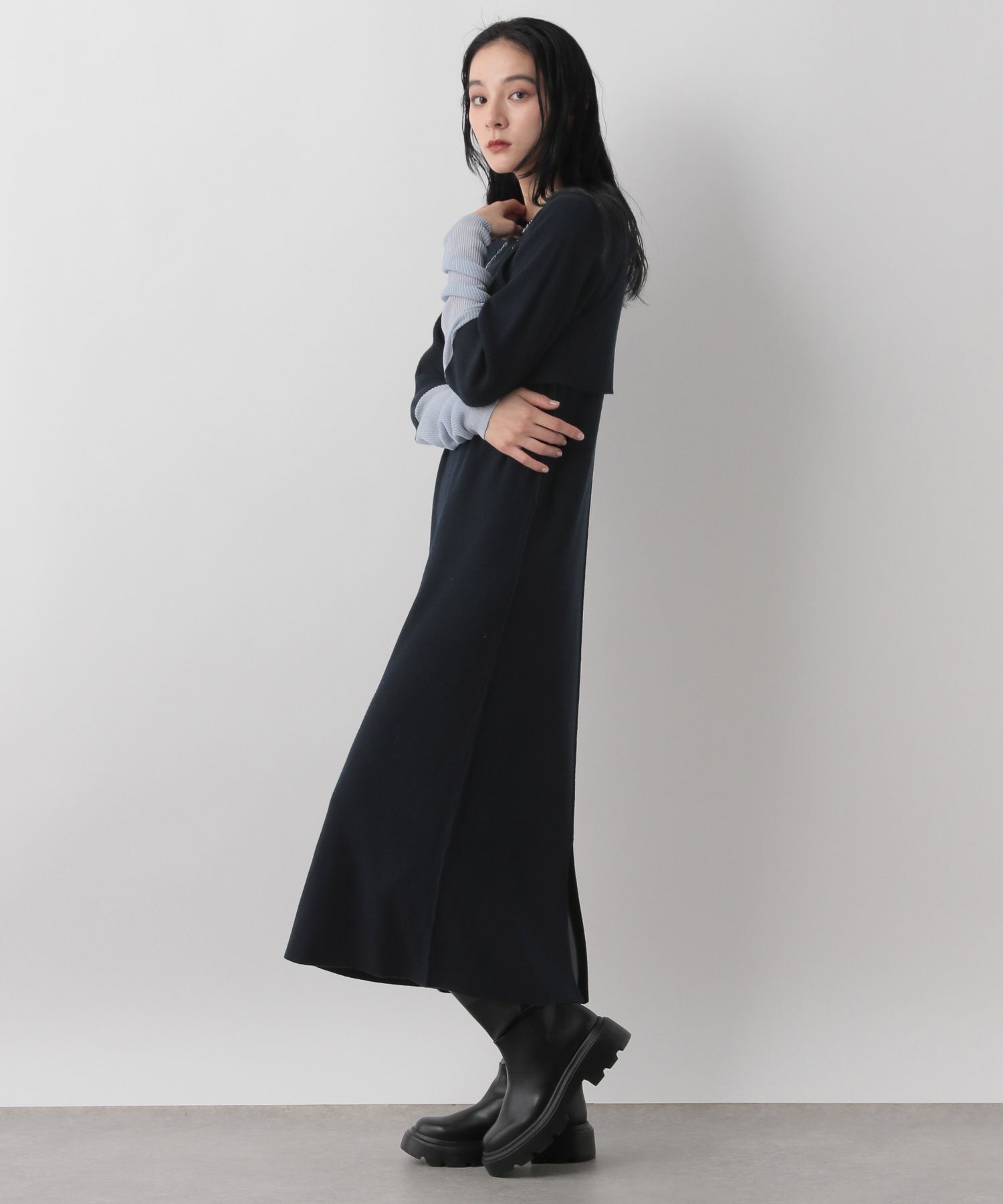 LOWRYS FARM「タンクトップ&ソデシアーワンピース」|ワンピース|