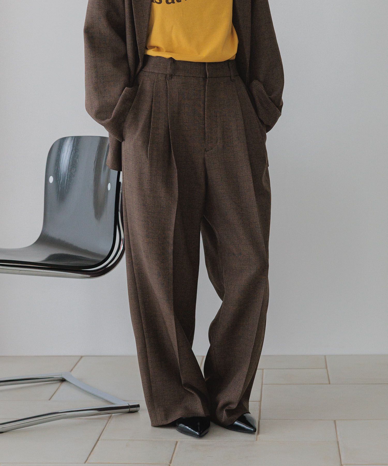 LOWRYS FARM「ラナテックワイドパンツ」|チノ|BEG0