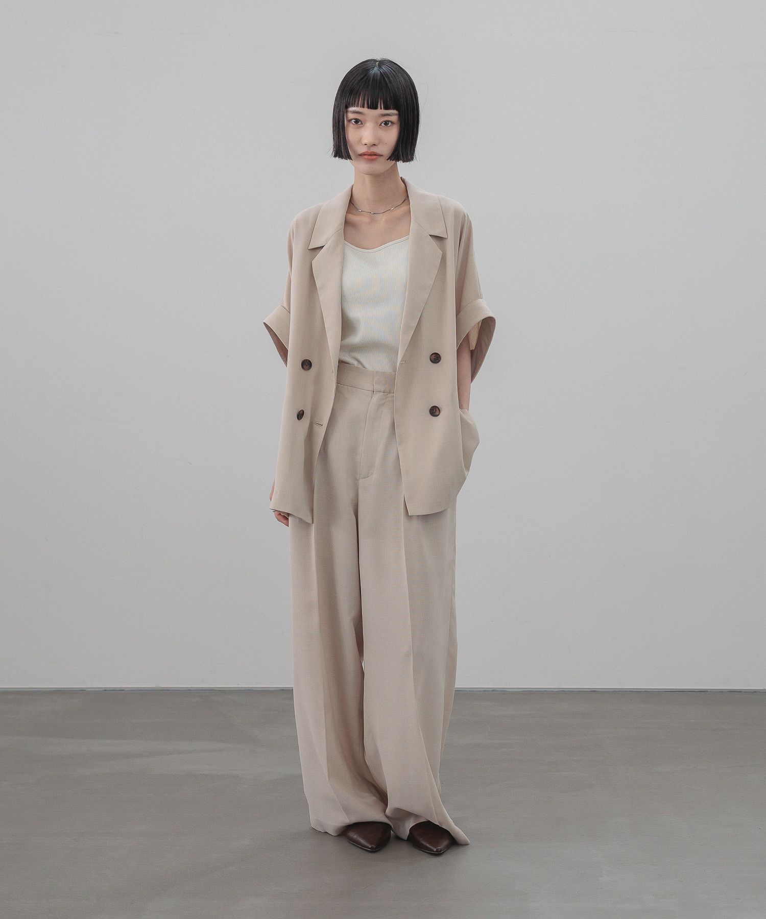 LOWRYS FARM「バスケットワイドパンツ」|スラックス|