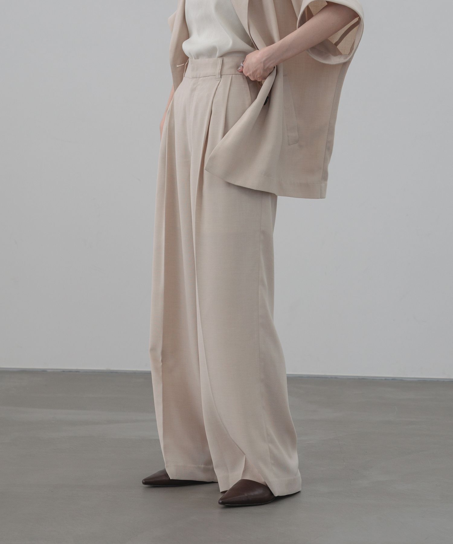 LOWRYS FARM「バスケットワイドパンツ」|スラックス|