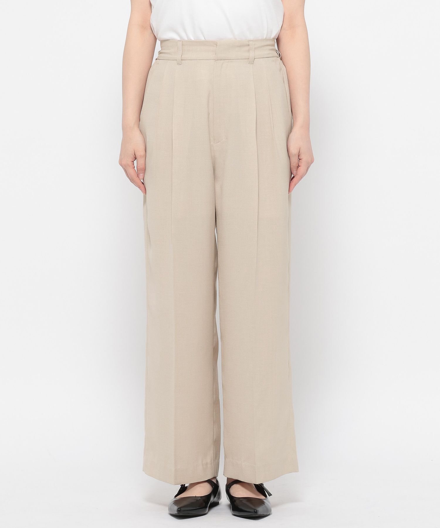 LOWRYS FARM「バスケットワイドパンツ」|スラックス|