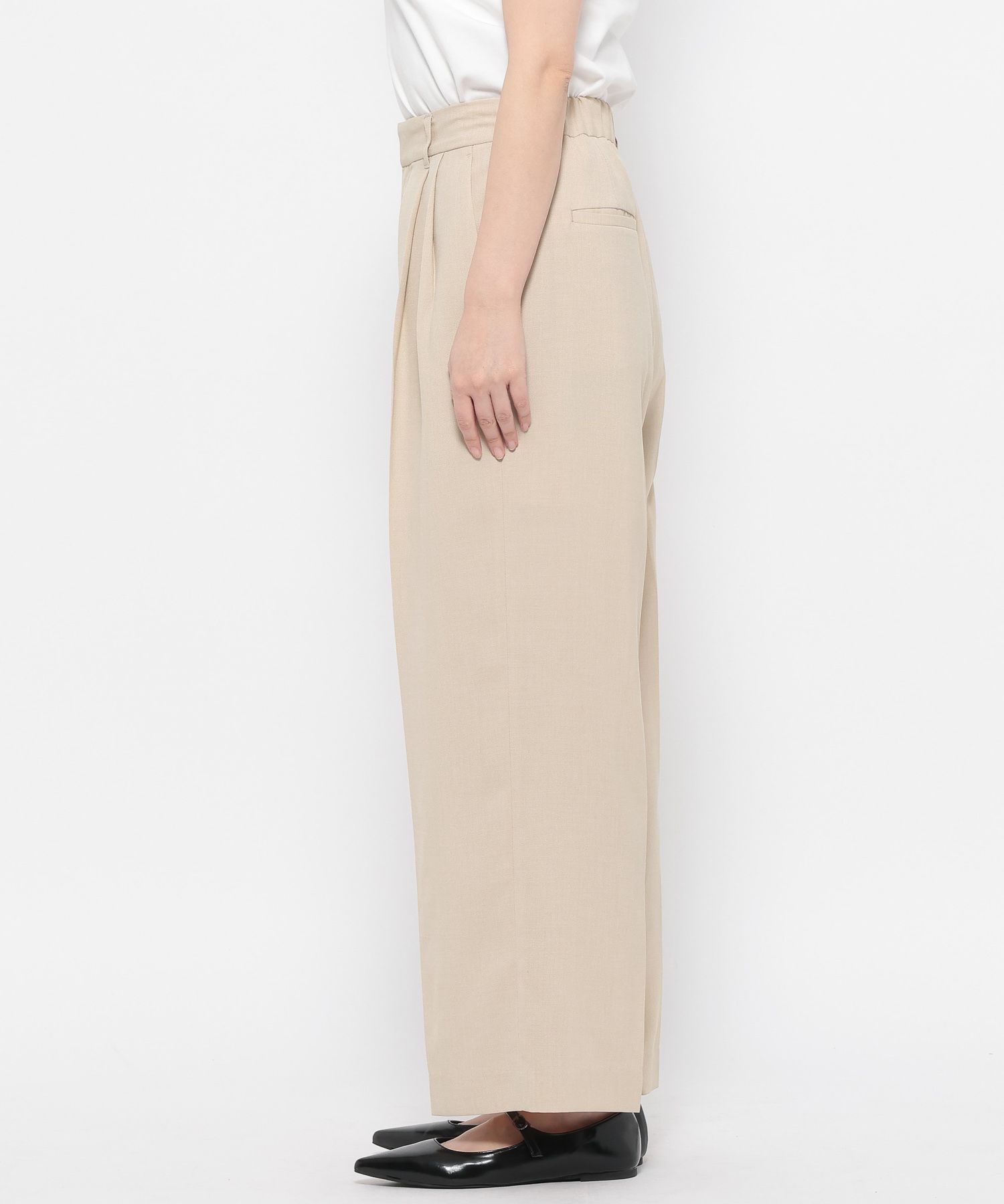 LOWRYS FARM「バスケットワイドパンツ」|スラックス|