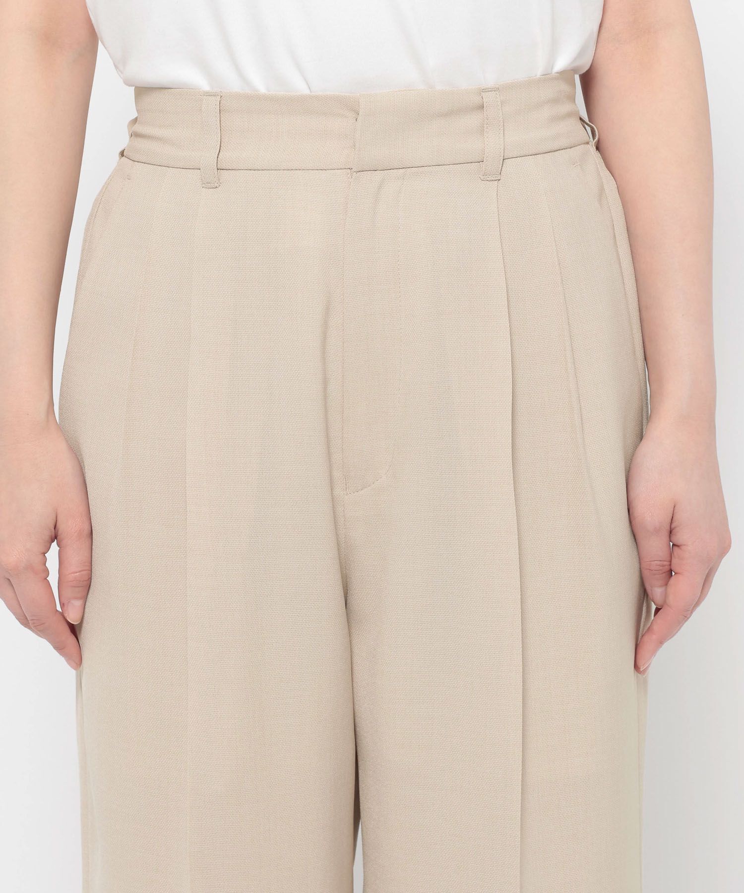 LOWRYS FARM「バスケットワイドパンツ」|スラックス|