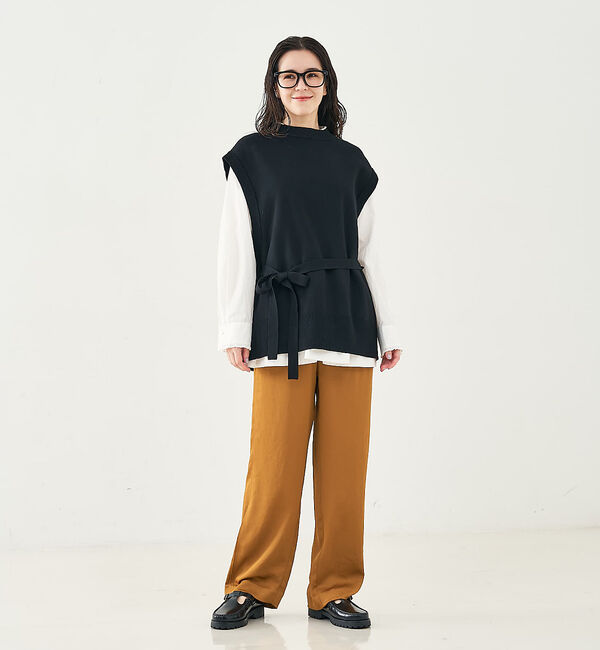 collex「ベルト付バックスリットニットベスト」|ベスト・ジレ|