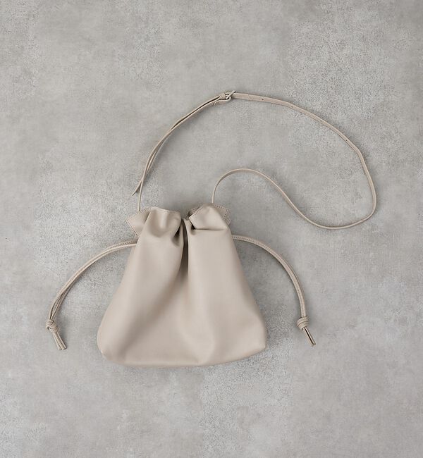 collex「レザーキンチャクポシェット ショルダーバッグ」|ショルダー・メッセンジャー|グレージュ