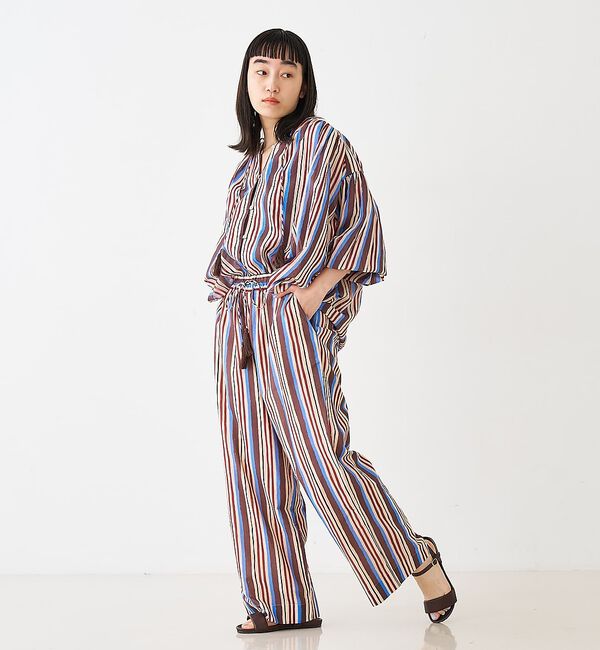 collex「ブロックプリント ユラギ ストライプブラウス【予約】」|シャツ・ブラウス|