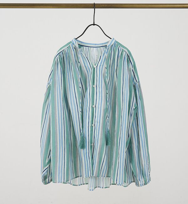collex「ブロックプリント ユラギ ストライプブラウス【予約】」|シャツ・ブラウス|