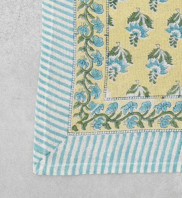 collex「マルチクロス ボニータ花柄 ブロックプリント 145&times;225」|ブランケット|